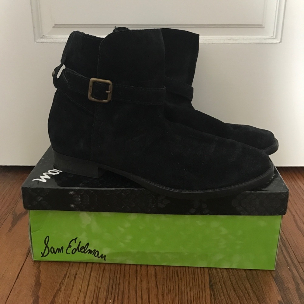 Sam Edelman suede buckle bootie